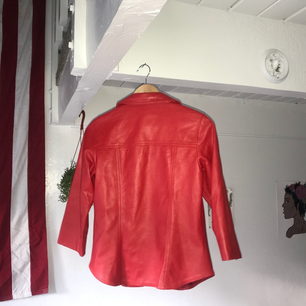 Neto Red Leather Jacket - Picture 2 of 3